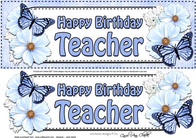 Large Dl Birthday Teacher Floral Butterflies 3D Decoupag