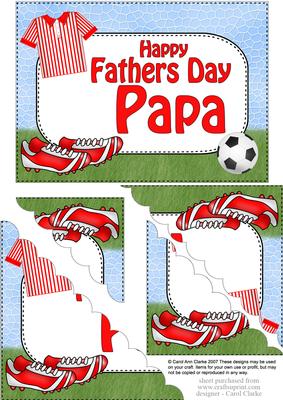 5x7 Football Fathers Day Papa Scallop Corner Stacker