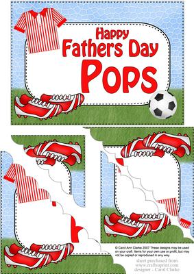 5x7 Football Fathers Day Pops Scallop Corner Stacker