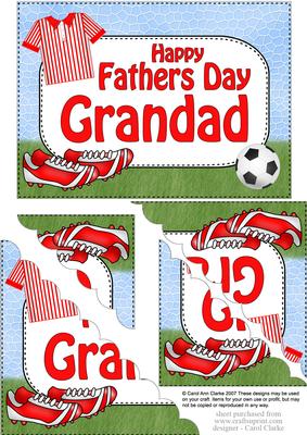 5x7 Football Fathers Day Grandad Scallop Corner Stacker