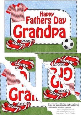5x7 Football Fathers Day Grandpa Scallop Corner Stacker
