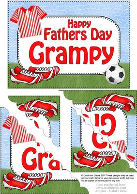 5x7 Football Fathers Day Grampy Scallop Corner Stacker