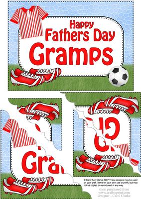 5x7 Football Fathers Day Gramps Scallop Corner Stacker