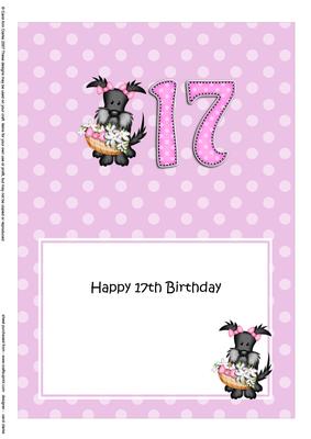 17th Birthday Hamish Scottie Dog Guitar 5x7 Insert
