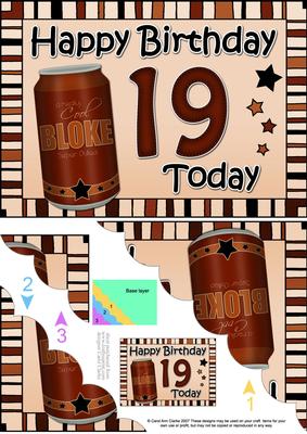 5x7 19th Birthday Beer Scallop Corner