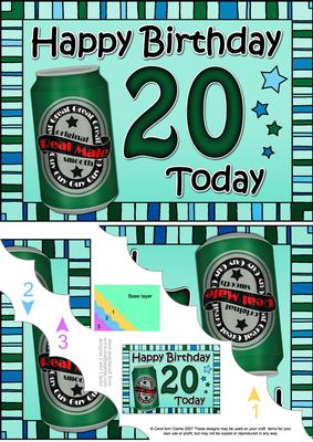 5x7 20th Birthday Beer Scallop Corner