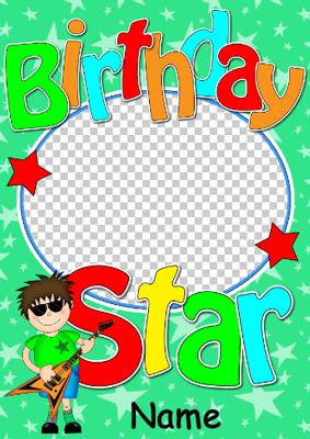 Birthday Boy Rock Star Photo Upload Card