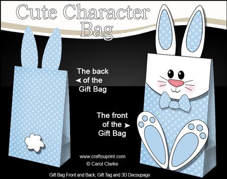 3D Bunny Cute Character Gift Bag Mini Kit