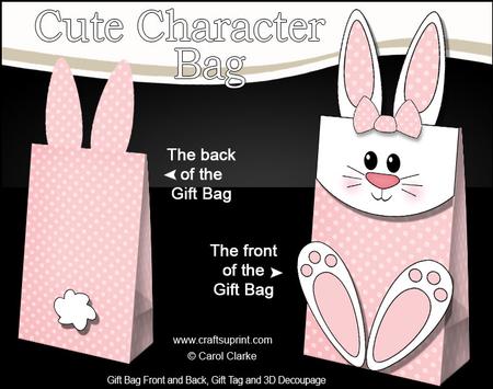 3D Bunny Cute Character Gift Bag Mini Kit