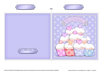 Birthday Cupcakes Quick Cut and Fold Card