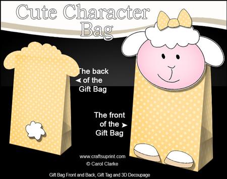 3D Little Lamb Cute Character Gift Bag Mini Kit
