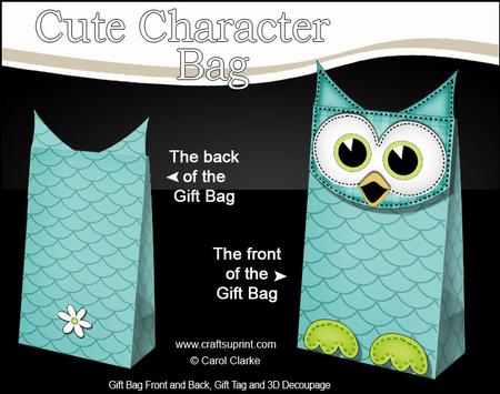 3D Little Hoot Owl Cute Character Gift Bag Mini Kit