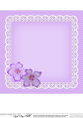 8 x 8 Flowers Butterflies & Lace Matching Insert Panel