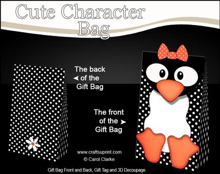 3D Penguin Cute Character Gift Bag Mini Kit