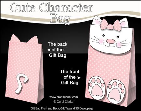3D Cat Cute Character Gift Bag Mini Kit