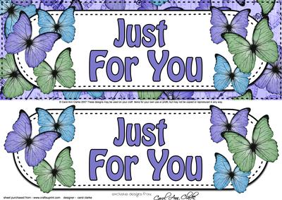 Large Dl Just for You Butterflies 3D Decoupage