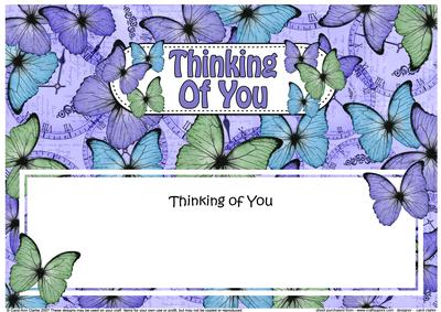 Thinking of You Butterflies Large Dl Matching Insert