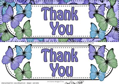 Large Dl Thank You Butterflies 3D Decoupage
