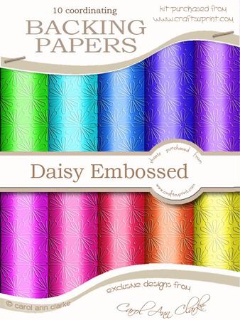 'daisy Embossed' Backing Paper Kit - Tooti Frooti Colours