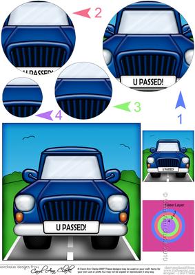 Fun Car U Passed Circle Pyramage Topper