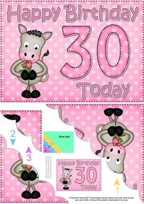 5x7 30th Birthday Gigi Horse Scallop Corner