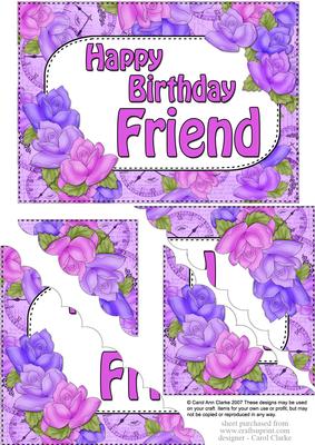 5x7 Time for Roses Birthday Friend Scallop Corner Stacker