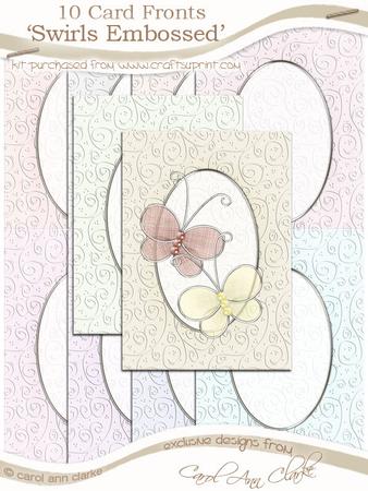 'swirls Embossed' Card Fronts Kit - Shades of White