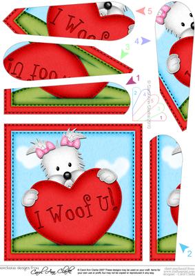 Jess Westie Dog's Love Heart Fan Pyramage Topper