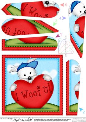 Jock Westie Dog's Love Heart Fan Pyramage Topper