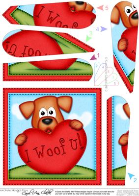 Rusty Dog's Love Heart Fan Pyramage Topper