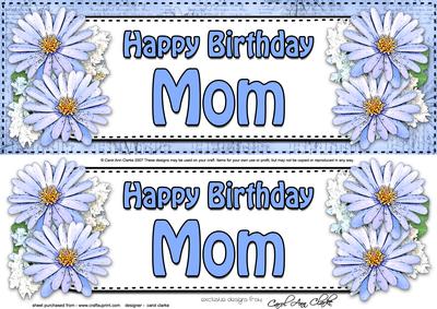Large Dl Birthday Mom Daisies Floral 3D Decoupage