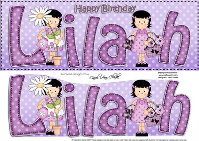 Girlz Birthday Lilah Large Dl Quick Card 3D Decoupage
