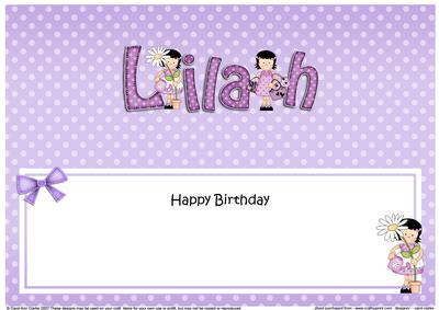 Girlz Birthday Lilah Large Dl Matching Large Dl Insert