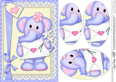 A5 Lola Elephant's Letter Oval Pyramage Topper
