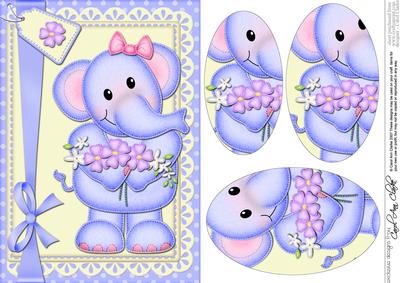 A5 Lola Elephant's Bouquet Oval Pyramage Topper