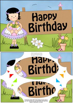 A5 Girlz Suzi Birthday Scallop Corners and Pyramage
