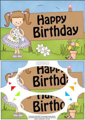 A5 Girlz Liz Birthday Scallop Corners and Pyramage