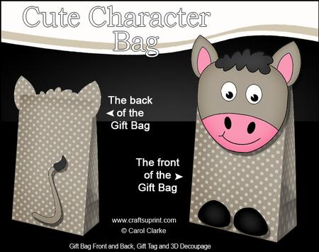 3D Gigi Horse Cute Character Gift Bag Mini Kit