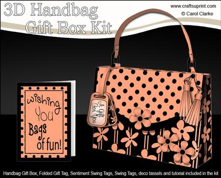 3D Elegant Floral Handbag Treat or Favour Box Kit