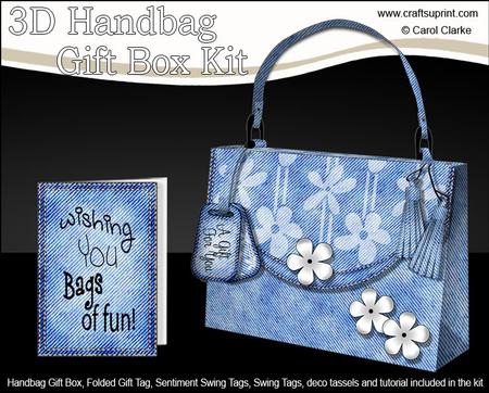 3D Denim & Daisies Handbag Treat or Favour Box Kit