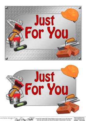 5x7 Just for You Handyman Tools 3D Decoupage