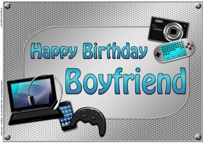A4 Birthday Boyfriend Gadgets N Gizmos Card Topper