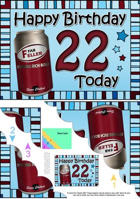 5x7 22nd Birthday Beer Scallop Corner