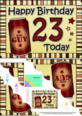 5x7 23rd Birthday Beer Scallop Corner