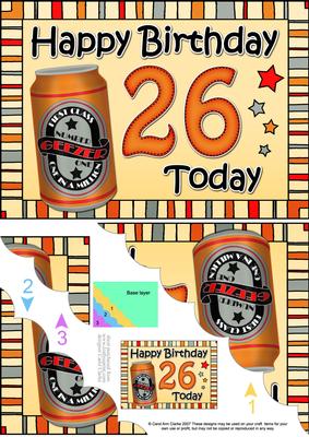 5x7 26th Birthday Beer Scallop Corner
