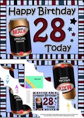 5x7 28th Birthday Beer Scallop Corner