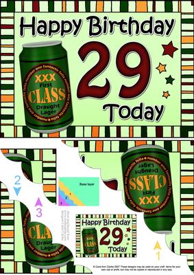 5x7 29th Birthday Beer Scallop Corner