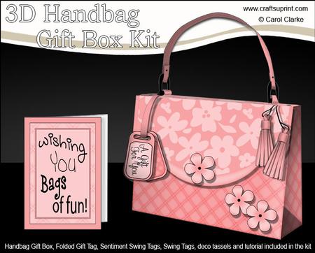 3D Elegant Floral Handbag Treat or Favour Box Kit
