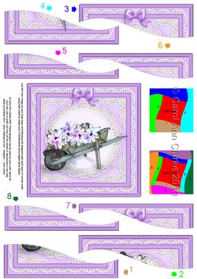 Flower Filled Wheelbarrow Wavy Spiral Side Stacker