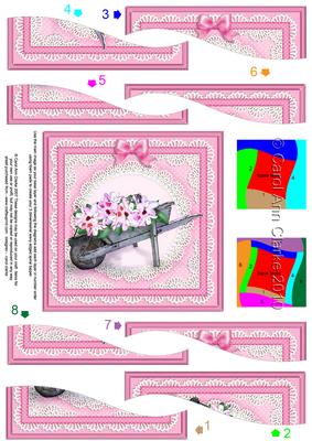 Flower Filled Wheelbarrow Wavy Spiral Side Stacker